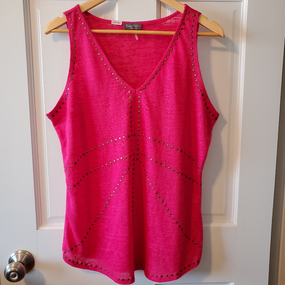 Essentials by Milano Large Pink Lightknit Tank top